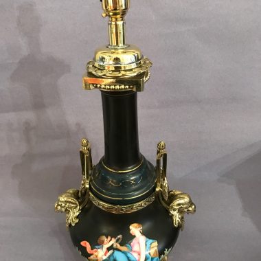 19th Century French Hand-Painted Table Lamp