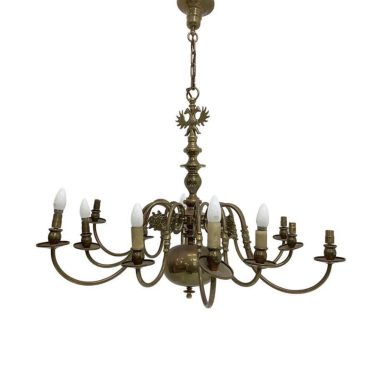 Twelve branch brass chandelier C1940’s