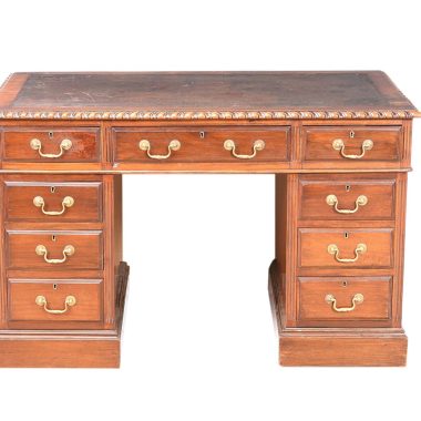 ANTIQUE MAHOGANY DOUBLE PEDESTAL DESK